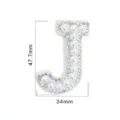 Rhinestone pearl letter J patch, non-woven backing, DIY clothing accessories for hats and bags. - Letter J