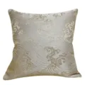 Close-up detail of the luxury jacquard throw pillow cover featuring golden wave patterns. - Khaki 01 No Piping