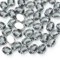 Strass ovali in vetro grigio scuro da cucire accessori per abiti da sposa fai-da-te - 10 x 14 mm 50 pz/confezione / 6 Grigio trasparente