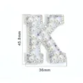 Pearl rhinestone letter K patch embroidered DIY clothing bag shoe accessory decorative - Letter K