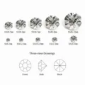 Wholesale pointed back crystal rhinestones size chart, sparkling glass gems for DIY nail art crafts. - SS0-1mm (Approx. 28800 Pcs) / Clear White
