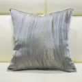 Moderner minimalistischer Kissenbezug mit metallic goldenem Streifendesign für Sofa Wohnzimmer. - Grau Mit Biese