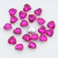 Heart shaped pointed bottom crystal rhinestones glass gems for DIY craft jewelry making accessories - Rose Red