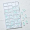 Tränenförmige Opal Strasssteine zum Aufnähen, Kristallperlen für DIY Kleidung Taschen Accessoires. - 7x12mm 72 Stück/Packung / Weißes Opal-Mocha