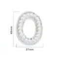 Pearl rhinestone letter patch applique for clothing bags hats DIY decoration craft accessory. - Letter O