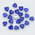Blue heart crystal rhinestones with silver backing for DIY nail art decoration accessories - Dark Blue