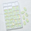 Wassertropfen Kristall Flachruecken zum Annaehen fuer DIY Kleidung Kleidungszubehoer - 7x12mm 72 Stück/Packung / Zitronengelber Opal Mokka