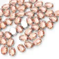 Strass ovali in vetro con artigli per cucire fai da te vestiti abito da sposa accessori - 10 x 14 mm 50 pz/confezione / 10 Rosso anguria