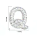 Letter Q Rhinestone Pearl Patch DIY Clothing Accessory Hat Bag Decoration 50x43mm. - Letter Q