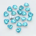 Light blue heart crystal rhinestones glass gems silver back DIY phone case nail art accessories - Lake Blue