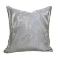 Luxurious jacquard throw pillow cover with golden leaf botanical pattern for home decoration. - Gray 08 No Piping