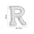 R letter rhinestone pearl patch DIY clothing accessories bag hat decorative applique - Letter R