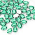 Strass ovali in vetro verde per cucire abito da sposa fai da te variante accessorio di stoffa - 10 x 14 mm 50 pz/confezione / Verde Chiaro