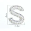 Pearl rhinestone letter S patch apparel accessory, DIY embroidered badge for clothes bags. - Letter S