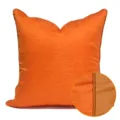 Orange throw pillow square cushion cover with piping detail for modern sofa home decor - 30x50cm (Small Lumbar Pillow Cover Only) / Orange AB Style (Piping)