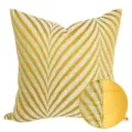 Modern minimalist yellow striped throw pillow cover, soft fabric cushion case for sofa couch. - 40x60cm Large Lumbar Pillow with PP Cotton Insert / Yellow & White Stripes Reversible Design, No Piping