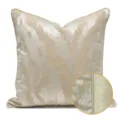 Luxury abstract throw pillow cover for sofa bedroom, elegant textured cushion case detail. - Off-White AB With Piping Random Pattern - Large Lumbar Pillow with PP Cotton Core / Off White