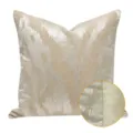 Luxury abstract gold throw pillow cover with fabric detail inset for sofa decor. - Off-White AB Without Piping Random Pattern - Large Lumbar Pillow with PP Cotton Core / Off White