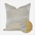 Luxury abstract wave pattern cushion cover with gold piping elegant sofa pillowcase decor. - Gold-Gray Landscape Double-Sided Piped Cushions (Random Pattern Placement)