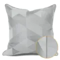 Federa per cuscino geometrica moderna grigio chiaro, tessuto morbido con primo piano dettagliato. - 40x60cm (Grande Cuscino Lombare con Imbottitura in Cotone PP) / Grigio Stile Profilo AB