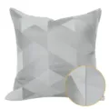 Fodera per cuscino geometrica grigia design moderno di lusso per divano con triangoli. - 40x60cm (Grande Cuscino Lombare con Imbottitura in Cotone PP) / Grigio Stile Senza Profilo AB