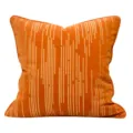 Luxuriöser orangefarbener Kissenbezug aus Plüsch mit geometrischen Streifen für Sofas. - Romantisches Meteor-Orange - abriebfester Samt bestickt