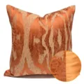 Elegante federa per cuscino decorativa quadrata con motivo astratto arancione per casa - 40x60cm (Grande Cuscino Lombare con Imbottitura in Cotone PP) / Stile AB Arancione (Senza Bordo)