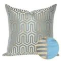 Luxury blue and gold geometric throw pillow cover for modern living room bedroom decor. - 30x50cm Small Lumbar Pillow Cover Only / Blue-Yellow AB without Piping