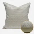 Luxurious jacquard throw pillow cover with geometric pattern, elegant square cushion case. - 30x50cm Small Lumbar Pillow Cover Only / White AB without Piping