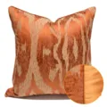 Fodera per cuscino arancione lusso moderno quadrato federa con trama dettagliata. - 40x60cm (Grande Cuscino Lombare con Imbottitura in Cotone PP) / Stile AB Arancione (Bordo)
