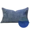 Cojín lumbar de terciopelo azul oscuro para sofá moderno, funda de cojín elegante de lujo. - Funda de almohada lumbar solamente 30x50 cm / Estilo AB azul oscuro sin ribete