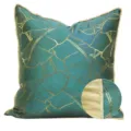 Fodera cuscino decorativo con motivo a foglie verdi e bordatura dorata elegante divano. - 30x50cm (Piccola Federa per Cuscino Lombare Solo) / Righe verdi stile AB con bordino