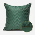 Fodera per cuscino verde a motivo chevron, moderna federa quadrata decorativa per divano. - 40x60cm (Grande Cuscino Lombare con Imbottitura in Cotone PP) / Verde AB Profilo Schema Casuale