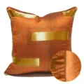 Fodera per cuscino geometrica arancione oro, stile nordico moderno per divano e arredamento. - Fodera per Piccolo Cuscino Lombare 30x50cm Solo Fodera / Oro arancio versione AB con bordino