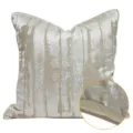 Fodera per cuscino quadrata con motivo astratto argento, federa decorativa di lusso per divano. - Stile AB Beige (Senza Bordo) / 40x60cm con Anima in Cotone PP / Beige
