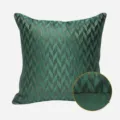 Fodera per cuscino geometrica a motivo chevron verde federa quadrata variante stile - 40x60cm (Grande Cuscino Lombare con Imbottitura in Cotone PP) / Verde AB Senza Profilo Schema Casuale