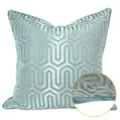 Blue geometric throw pillow cover modern luxury cushion case for sofa bedroom home decor - 40x60cm Large Lumbar Pillow with PP Cotton Core / Light Blue AB Without Piping