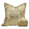 Housse de coussin abstraite dorée champagne de luxe moderne pour lit de canapé d'hôtel - 40x60cm Grand Coussin Lombaire avec Noyau en Coton PP / Style AB doré sans passepoil