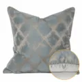 Luxury decorative throw pillow cover with textured geometric grid design for sofa bedroom. - 40x60cm Large Waist Pillow with PP Cotton Filling / Gray-Blue Diamond Pattern AB Version Without Piping