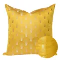Fodera per cuscino gialla con motivo a ventaglio, elegante federa decorativa in stile art déco. - 30x50cm (Piccola Federa per Cuscino Lombare Solo) / Stile AB Giallo (Senza Bordo)