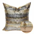 Fodera per cuscino grigio oro con motivo astratto metallico lussuoso per divano salotto - 30x50cm Solo Fodera per Cuscino / Oro Grigio