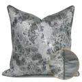 Fodera per cuscino decorativa marmorizzata argento grigio lussuosa per divano e camera letto. - Grigio astratto stile AB con bordino / 40x60cm (Grande Cuscino Lombare con Imbottitura in Cotone PP) / Grigio