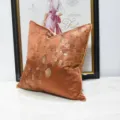 Fodera per cuscino arancione di lusso moderno con motivo a foglie di ginkgo dorate per divano. - 30x50cm (Piccola Federa per Cuscino Lombare Solo) / Stile AB Arancione (Bordo)