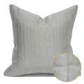 Modern light grey throw pillow with textured herringbone pattern for sofa and bedroom decor. - Grey Simple AB Style With Piping