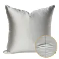 Solid silver gray throw pillow cover, modern minimalist soft decorative cushion case for sofa. - 45x45cm / Silver Gray