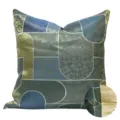 Housse de coussin geometrique bleu-vert, etui de coussin de sofa de luxe moderne chic. - 30x50cm (Petite Housse de Coussin Lombaire Seulement) / Bleu-vert version AB sans passepoil