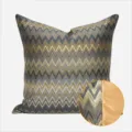 Gold and grey geometric chevron throw pillow cover variant, modern luxury sofa cushion. - Coffee Camouflage AB Style (No Piping) / 30x50cm Pillow Cover Only / Coffee