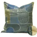 Nouvelle housse de coussin décorative géométrique bleu vert, taie de coussin élégante. - 30x50cm (Petite Housse de Coussin Lombaire Seulement) / Bleu-vert version AB avec passepoil