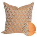 Luxury blue and yellow geometric pattern throw pillow cover, elegant home decor variant. - 30x50cm (Small Lumbar Pillow Cover Only) / Orange AB Style 1 (No Piping)