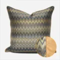 Luxury gold and grey chevron throw pillow cover, modern geometric sofa cushion case. - Coffee Camouflage AB With Piping / 30x50cm Pillow Cover Only / Coffee